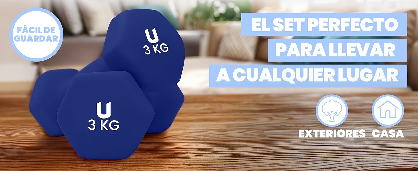 mancuernas neopreno hexagonales