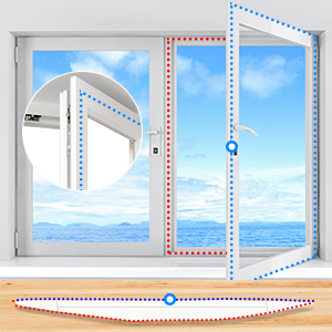 Fijación alternativa de gancho de la cinta de velcro en las alas de la ventana.