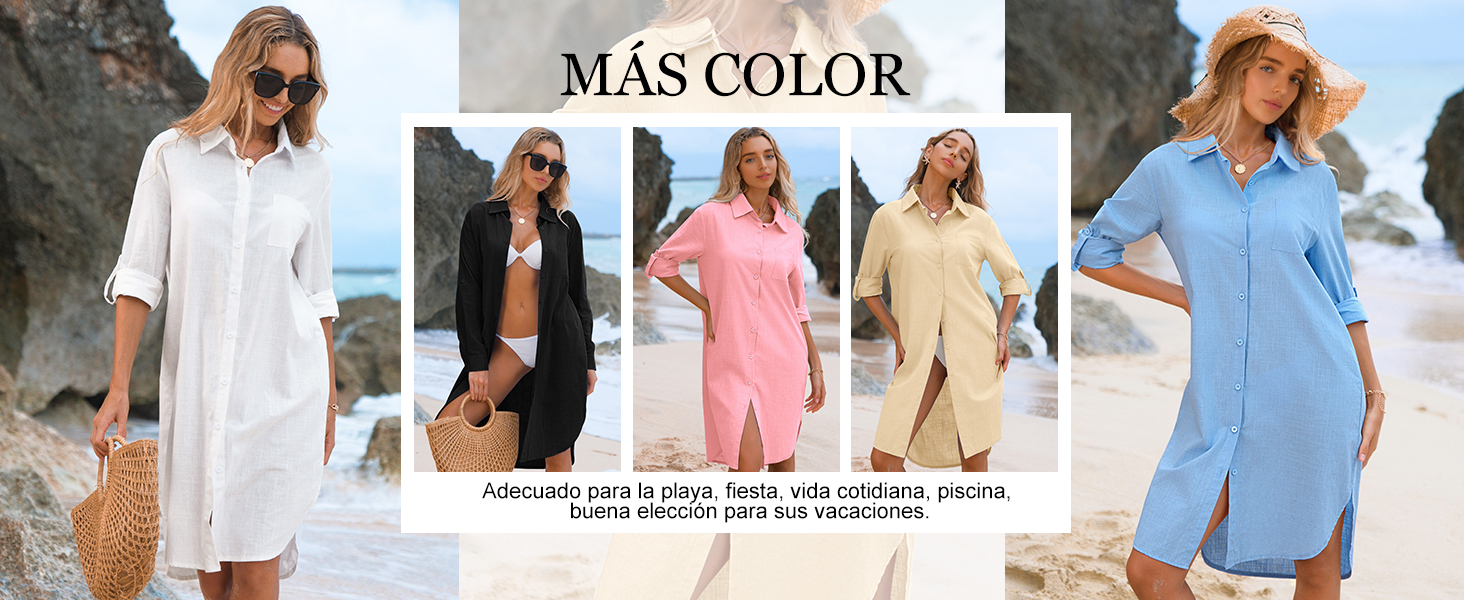 CMTOP Vestido Playa Mujer Verano Largos
