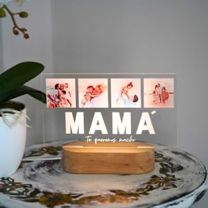 lámpara 4 fotos mamá