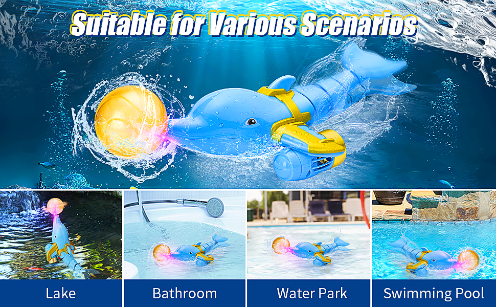 Barco de delfines con control remoto para piscina, al aire libre, lago y río