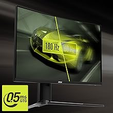Tasa de refresco de 180 Hz y tiempo de respuesta GtG de 0,5 ms
