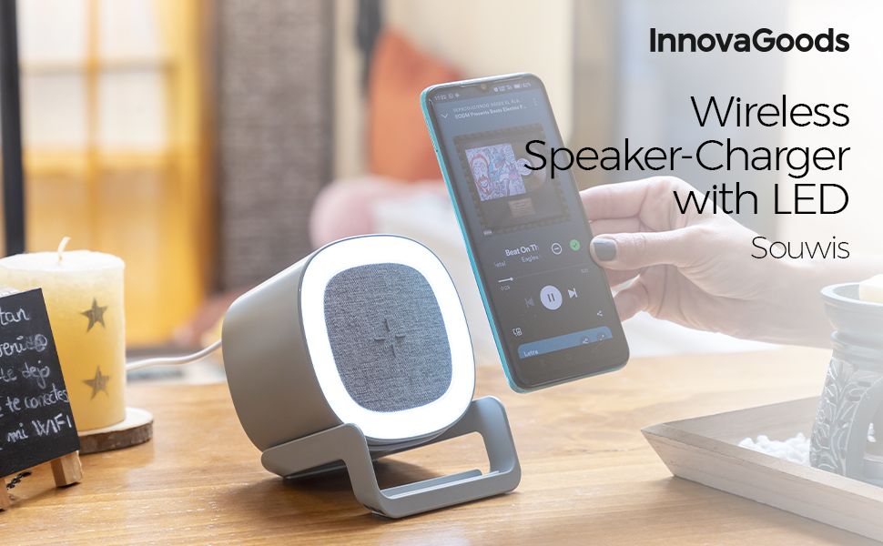altavoz, cargador, lampara, inalambrico, movil, sonido, audio, wireless