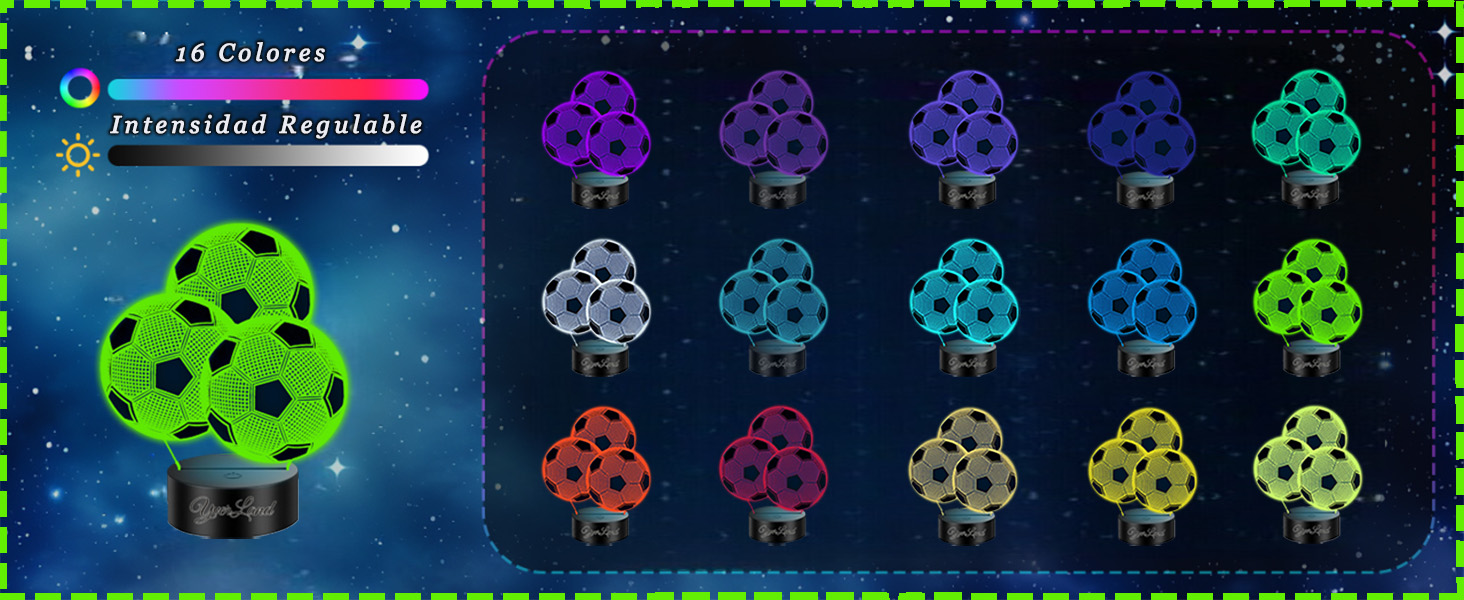16 Colores y intensidad regulable