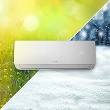 aire acondicionado split compresor frío bomba calor BTU mando a distancia LED sistema inverter Modos