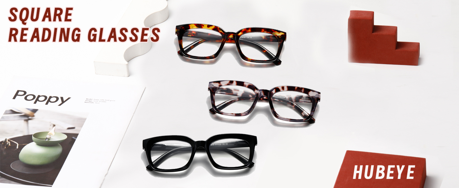 Gafas de lectura cuadrados de montura grande