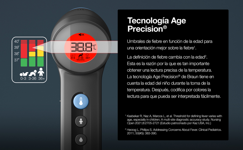 termómetro de frente; termómetro sin contacto y contacto; Fiebre; Braun; BNT400B