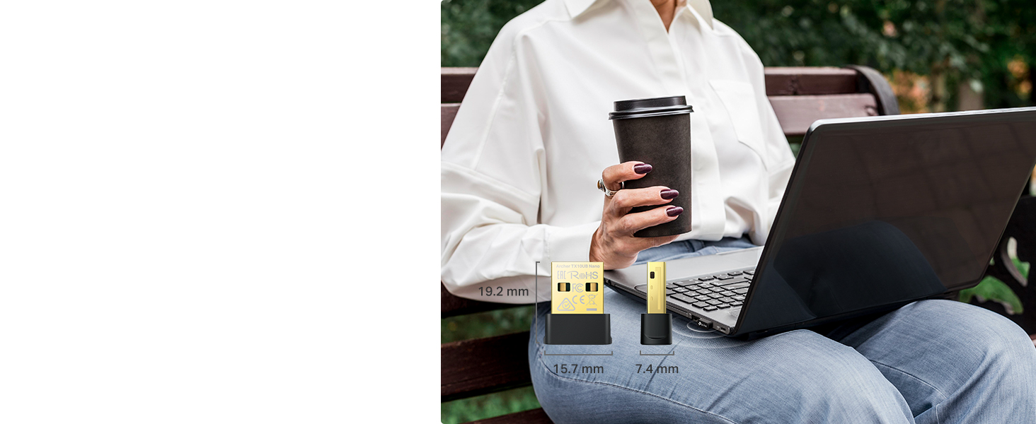 Archer TX10UB Nano - Adaptador USB Nano Wi-Fi 6 AX900 con Bluetooth 5.3