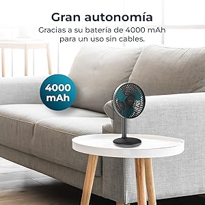 Ventilador de sobremesa de batería EnergySilence 4000 Portable Desk Dark