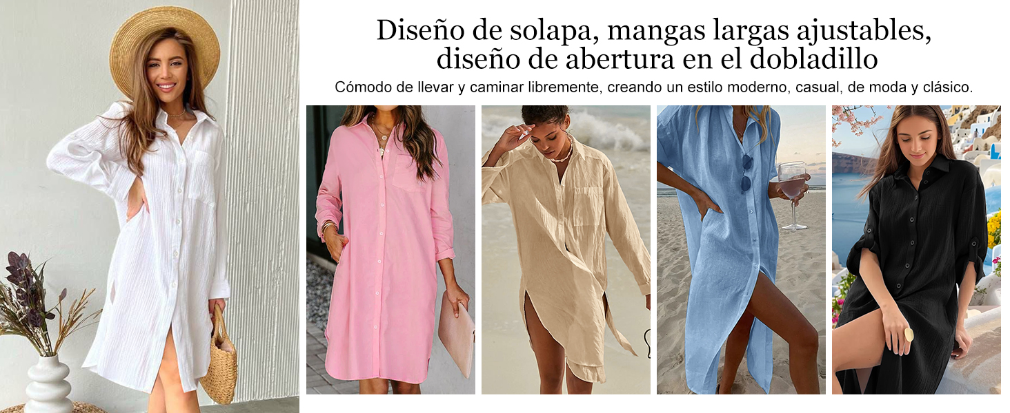 CMTOP Vestido Playa Mujer Verano Largos