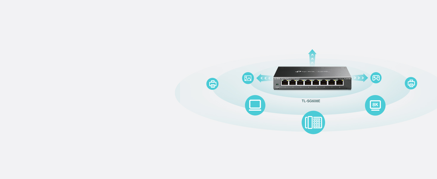 TL-SG608E - Switch de Escritorio Gigabit de 8 Puertos, Carcasa Metálica