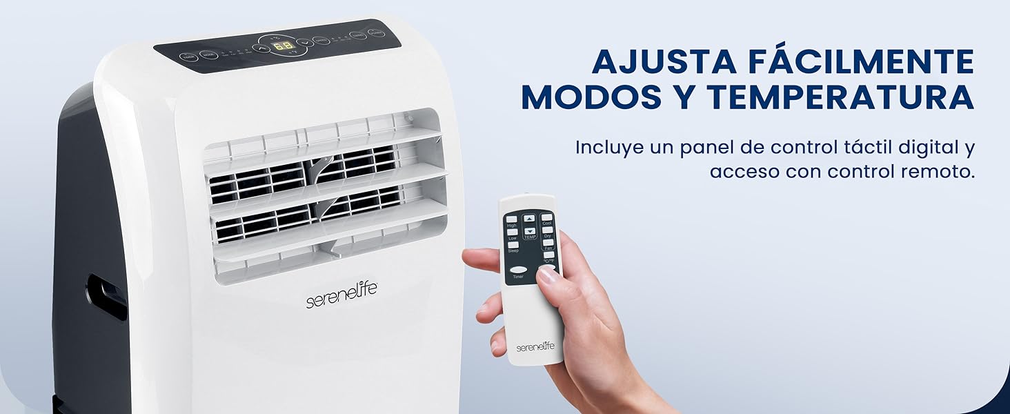 Aire acondicionado portátil, con mando a distancia, 9.000 BTU, móvil, con calefacción, silencioso