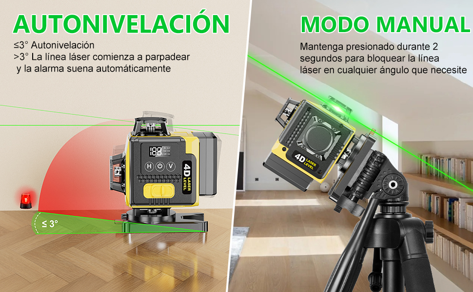 Nivel Laser Autonivelante 4 x 360 °