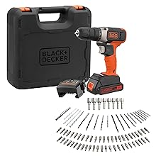 black+decker case, drill, powerconnect charger, screw heads and bits