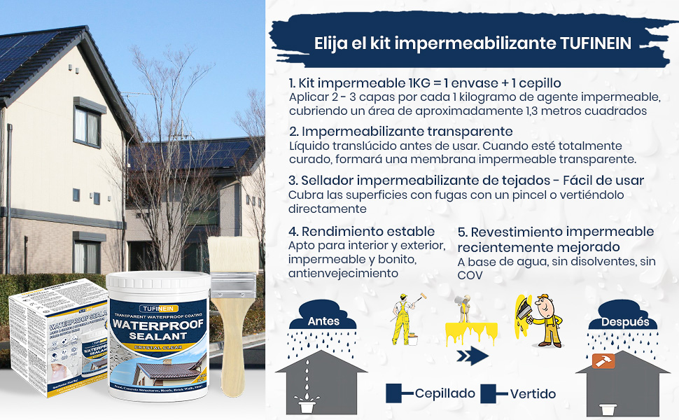 revestimiento impermeable definitivo impermeabilizante transparente sellador impermeable waterproof