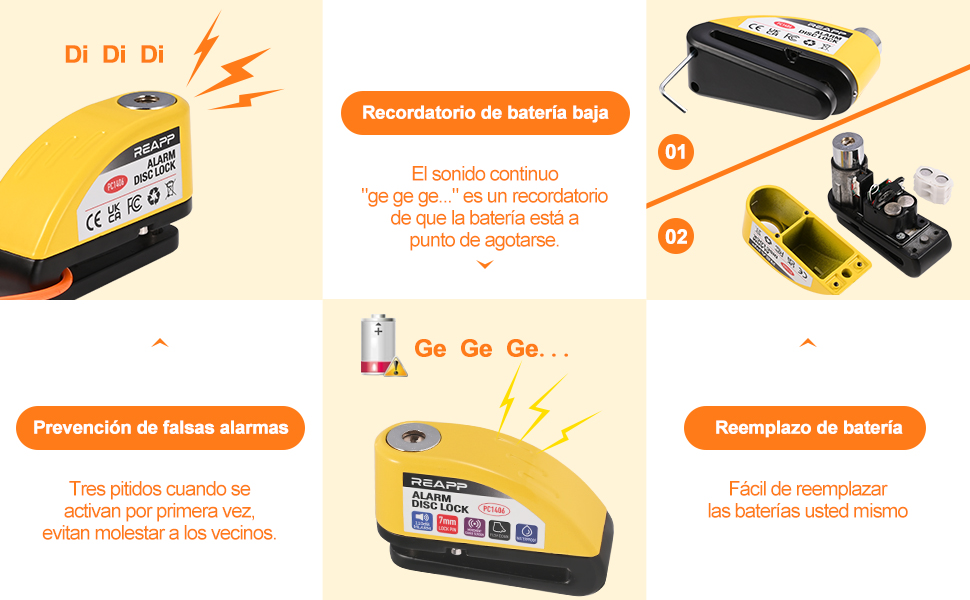 pinza moto con alarma