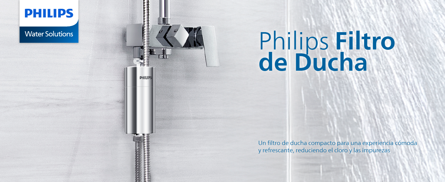 filtro de ducha compacto para una experiencia refrescante sin cloro ni impurezas.