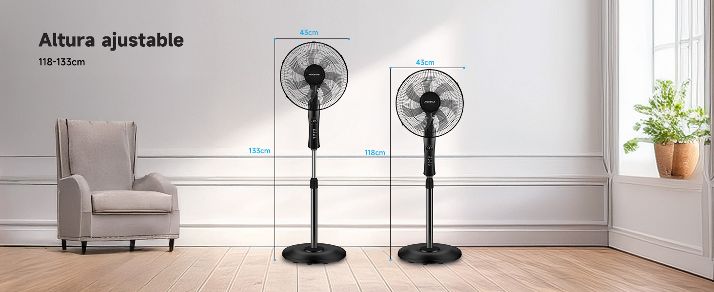 ventilador de pie silencioso con mando