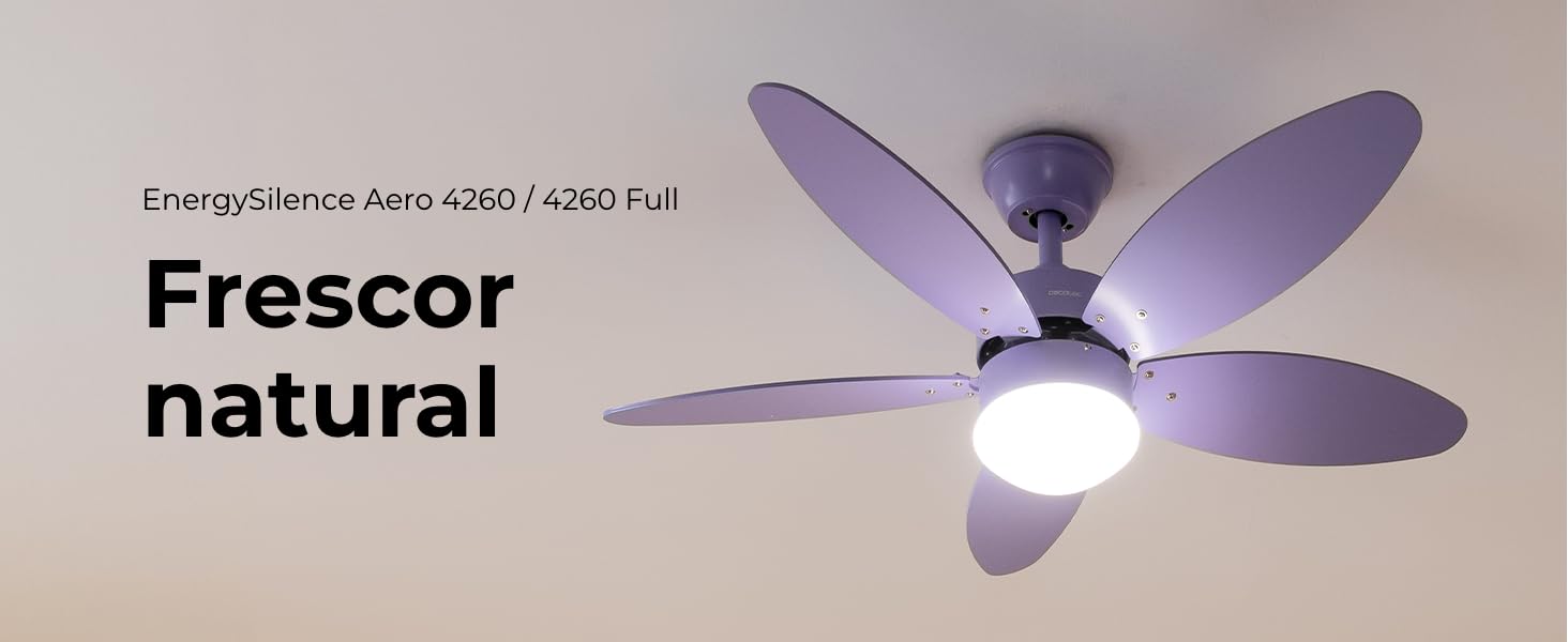 ventilador de techo con luz led ventiladores lampara aspas silencioso dormitorio Cecotec ceiling fan