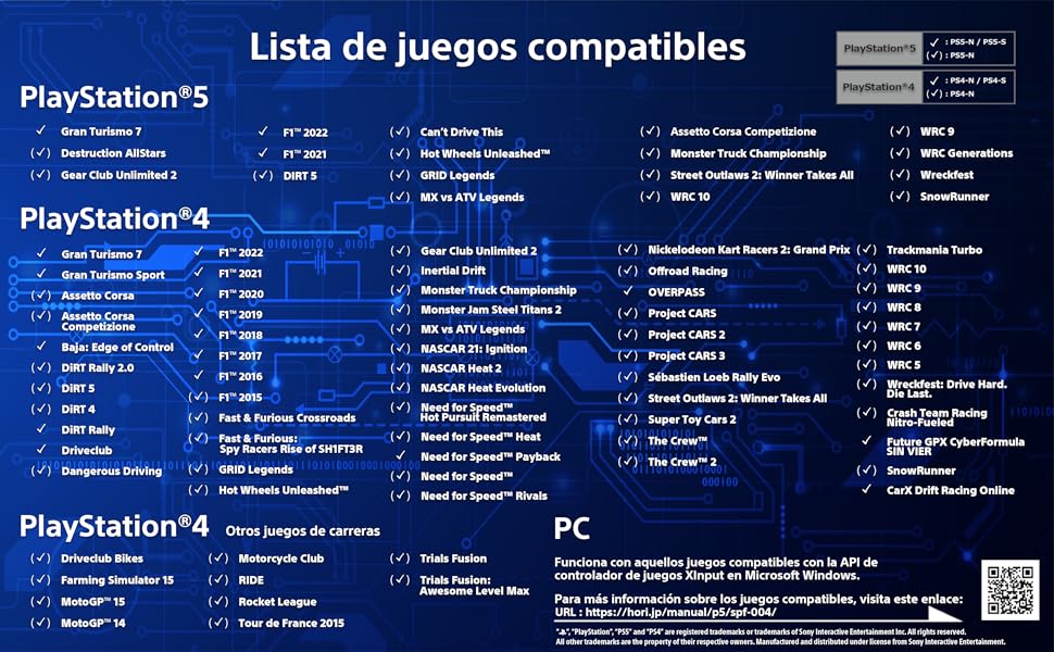 lista;juegos;compatibles;compatibilidad