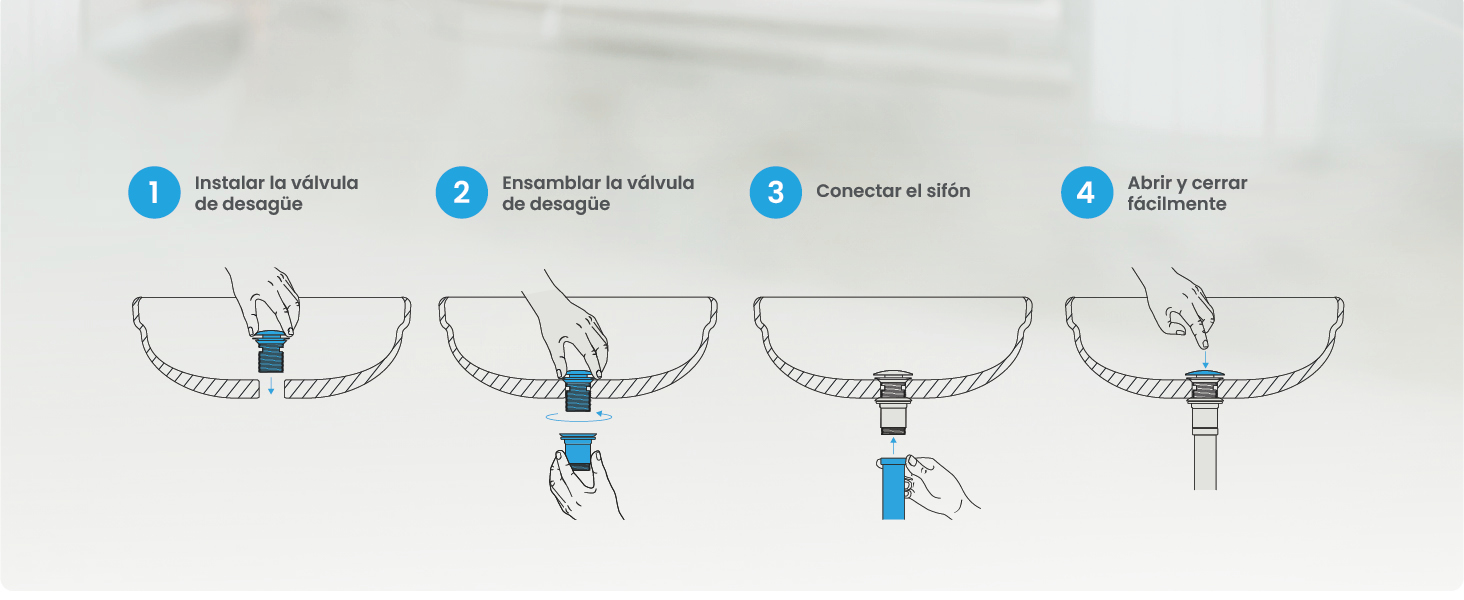 Fácil instalación gracias a las instrucciones paso a paso