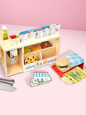 Set Mostrador de sándwiches, Juego simbólico para niños, Juego de comida