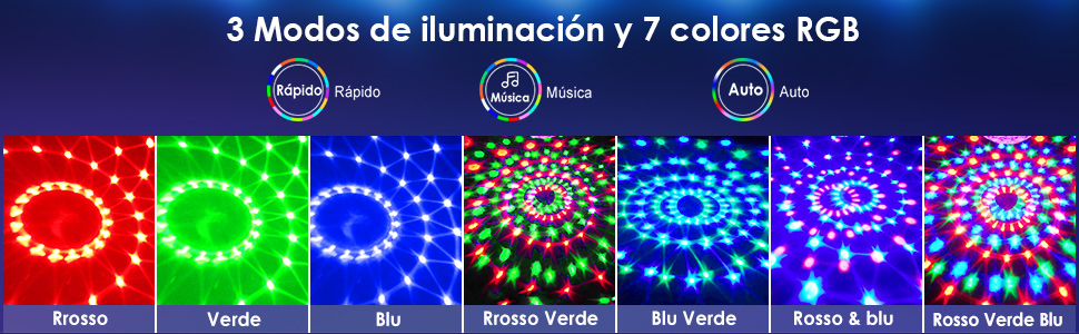 la luz de discoteca junto al altavoz.