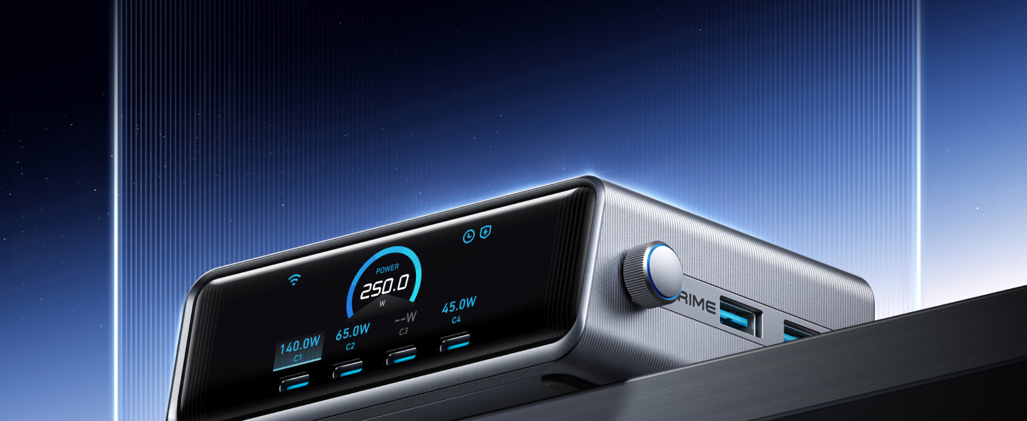 con pantalla digital que muestra las lecturas de temperatura y la interfaz de control, con una carcasa plateada metálica y varios puertos.