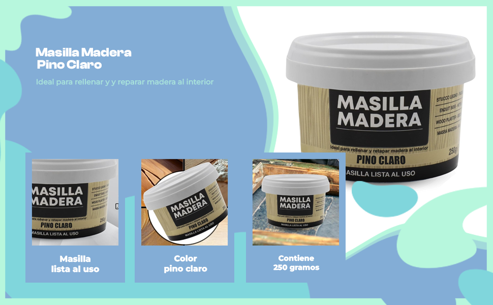 Masilla Madera Pino Claro 250 gr