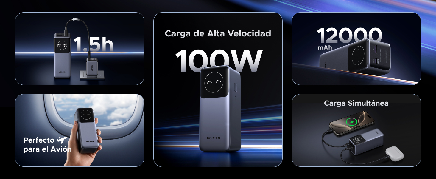 pwoer bank 12000mah 100w