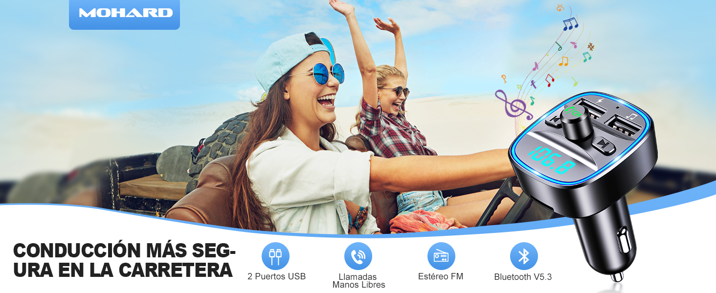 Transmisor FM Bluetooth Coche 01