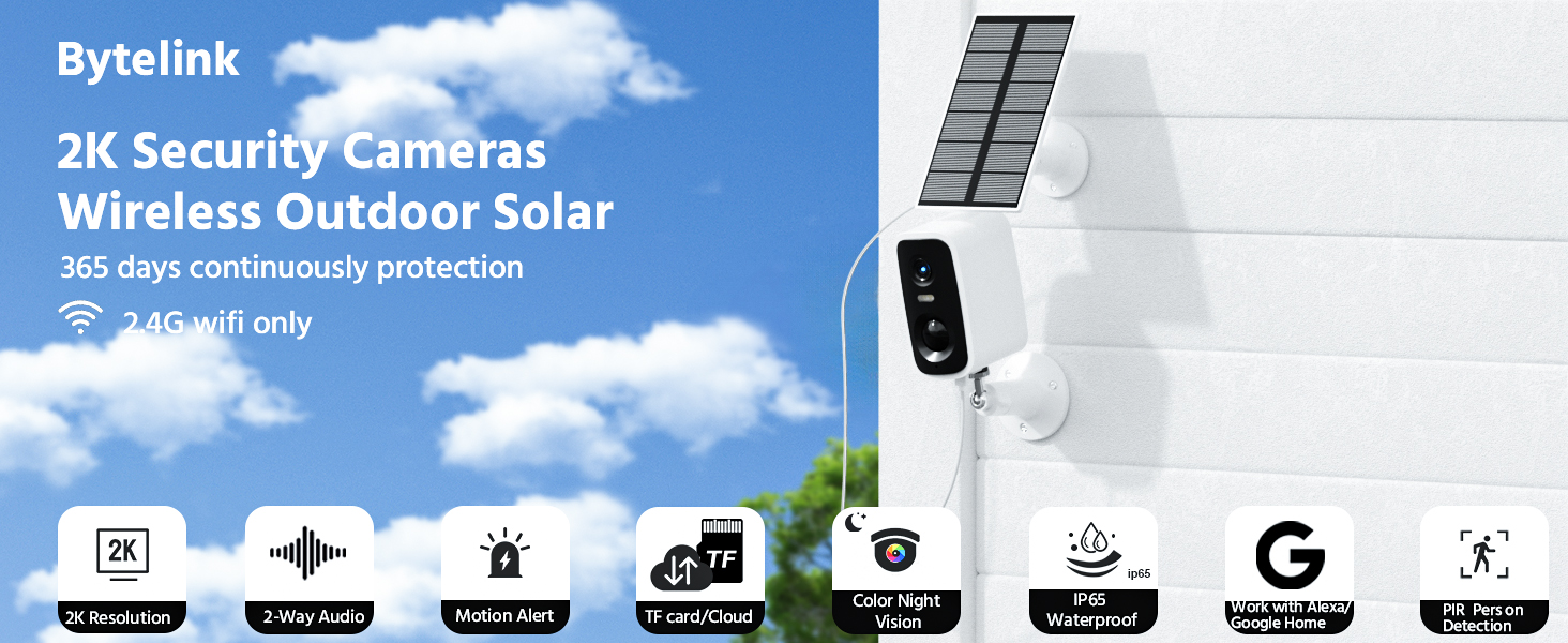 Cámaras de Seguridad solares inalámbricas para Exteriores