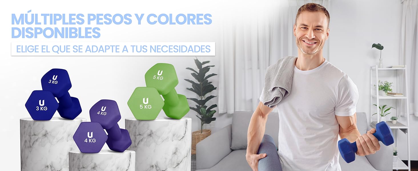 mancuernas neopreno hexagonales