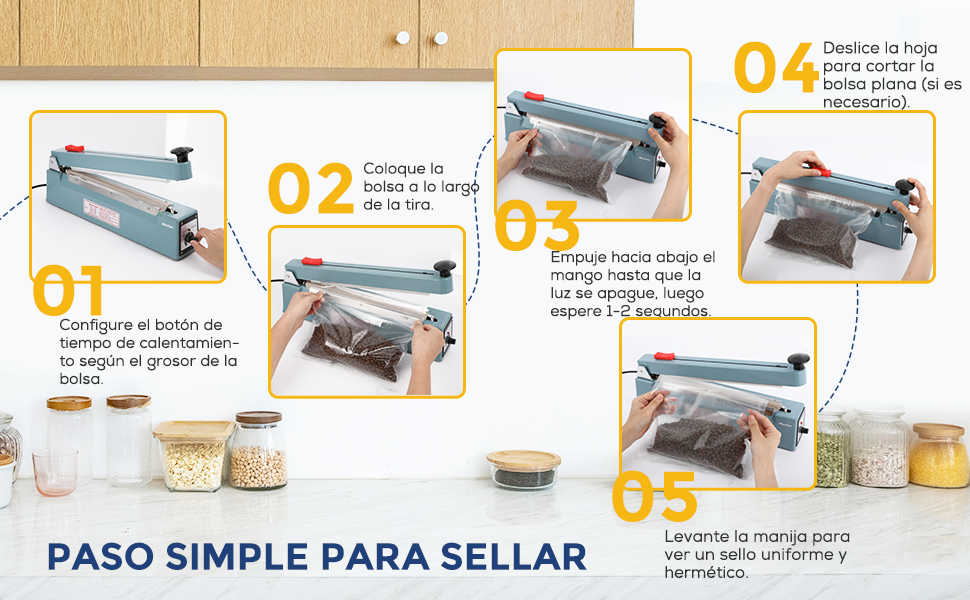 Paso simple para sellar