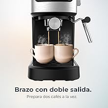 Cafetera espresso con 20 bares con vaporizador.