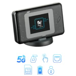 DWR-2101 5G Wi-Fi 6 Mobile Hotspot - angled side view.