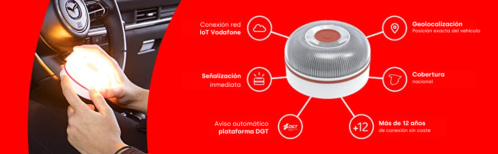 luz emergencia coche homologado dgt, luz de emergencia para coche homologada, help flash, luz v16