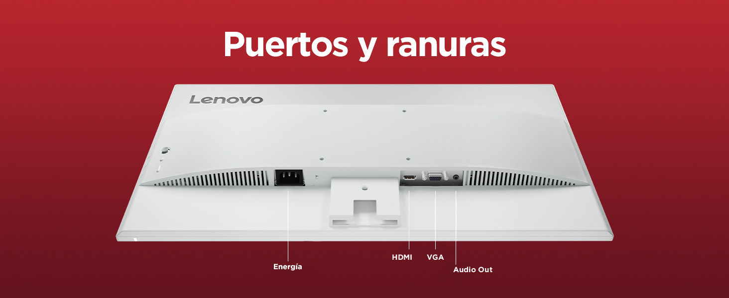 Lenovo L24i-4B Monitor descripción de puertos y ranuras