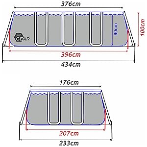 Pool 3 x 2 x 1 Schwimmbecken Planschbecken Stahlrahmenbecken