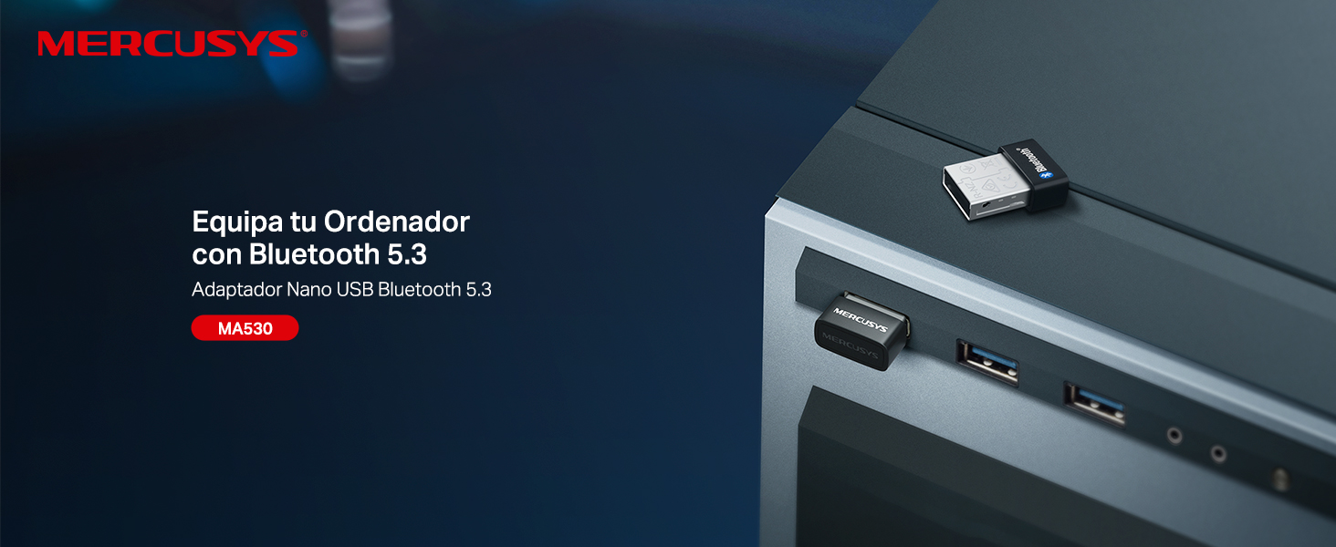 Mercusys MA530 - Adaptador Nano USB Bluetooth 5.3 Compatible con Windows 11/10/8.1/7