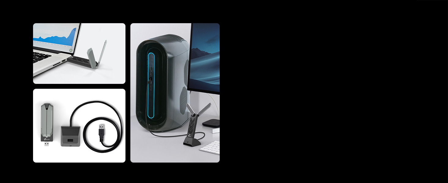 Archer TBE400UH - Adaptador USB Inalámbrico Wi-Fi 7 BE6500 de Alta Ganancia