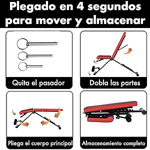 Banco de Musculación de T-LoVendo Plegable Ajustable Multifunctional Gimnasio, vista general
