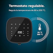 ventana de visualización / Freidora dietética / 4 litros / 9 menús / 1400 W de potencia