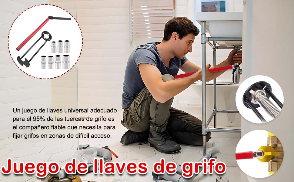 llave tuerca grifo, llave grifa, llave para grifo de fregadero, llave apretar grifo,