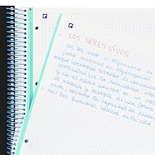 Europeanbook. cuaderno, cuadernos, multiasignatura, hojas colores, asignaturas, negro