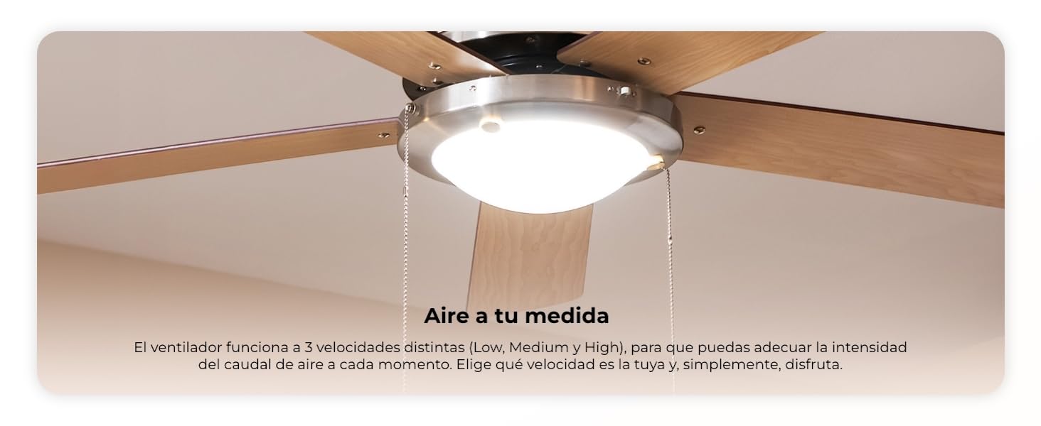 ventilador de techo con luz led ventiladores lampara aspas silencioso dormitorio Cecotec ceiling fan