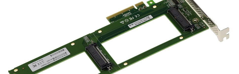 PCIe 3.0 para SSD PCIe NVMe U.2 U2 68-pin SFF-8639. Montaje directo en tarjeta sin cable.