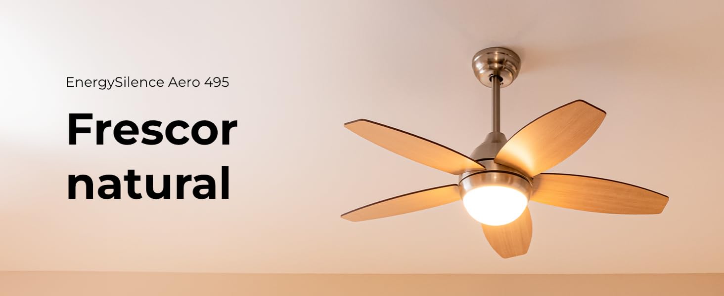 ventilador de techo con luz led ventiladores lampara aspas silencioso dormitorio Cecotec ceiling fan