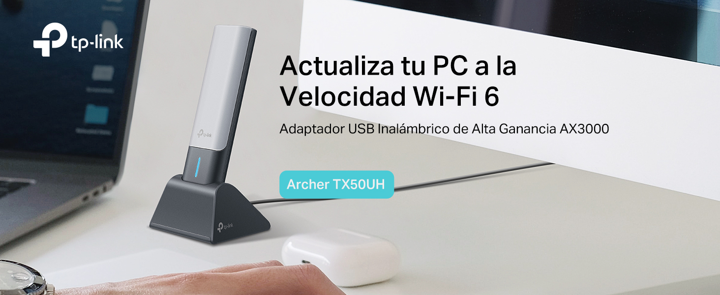 Archer TX50UH - Nuevo Adaptador Wi-Fi 6 USB AX3000 con USB 3.0