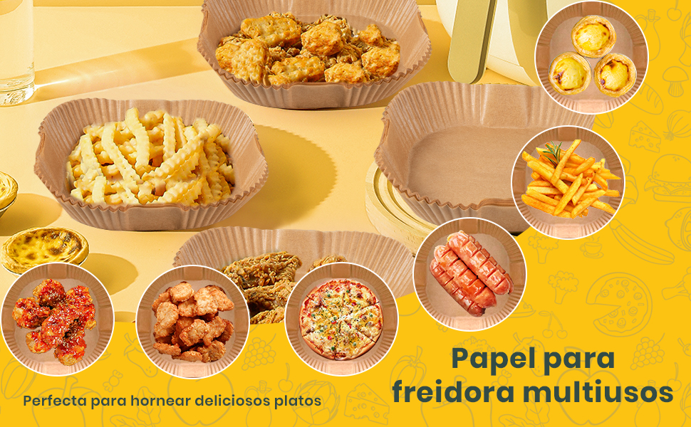 moldes papel freidora de aire
